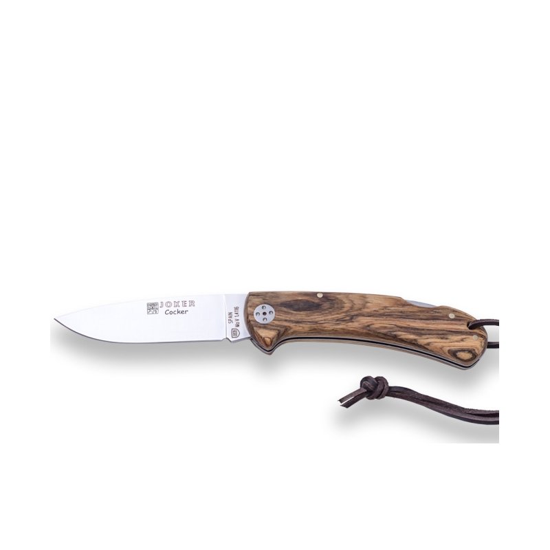 Navaja Joker Cocker cachas en madera de bocote