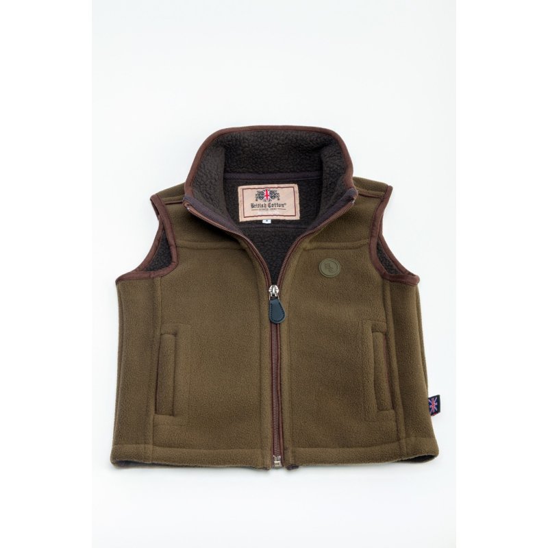 Chaleco British Cotton polar camel olive infantil