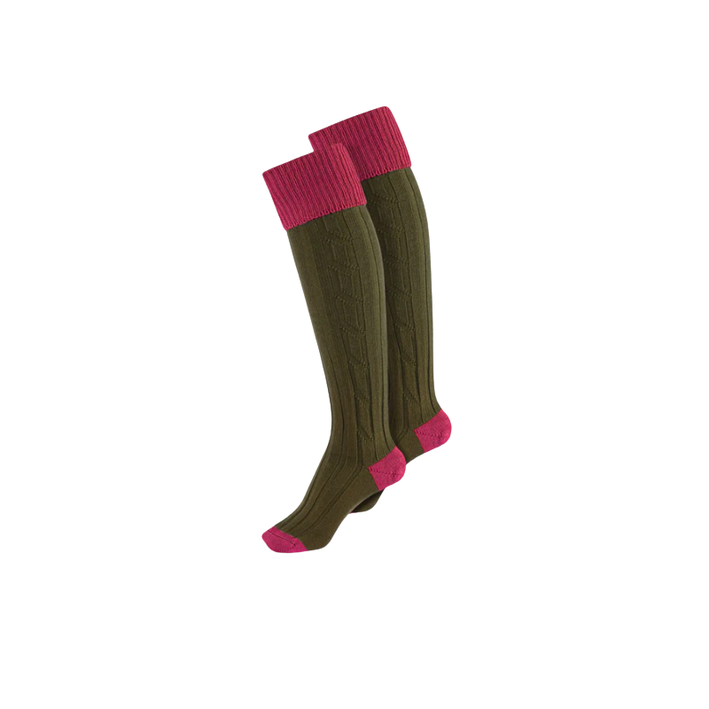 Calcetines Alan Paine pink/olive mujer