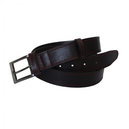 CINTURON VAQUETA BURDEOS COSIDO