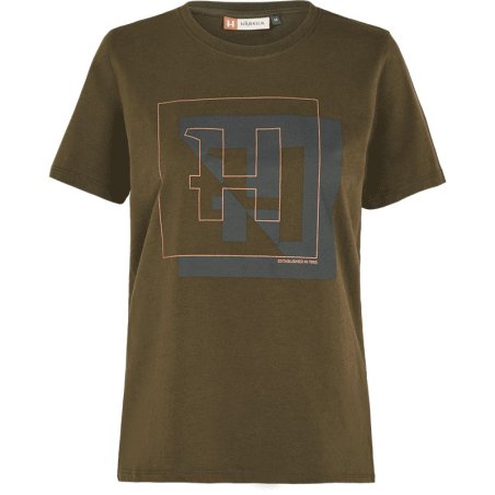 Camiseta Härkila H-Logo S/S willow green mujer