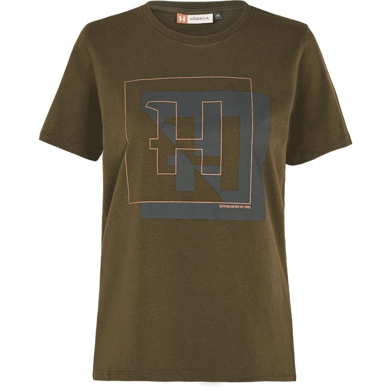 Camiseta Härkila H-Logo S/S willow green mujer