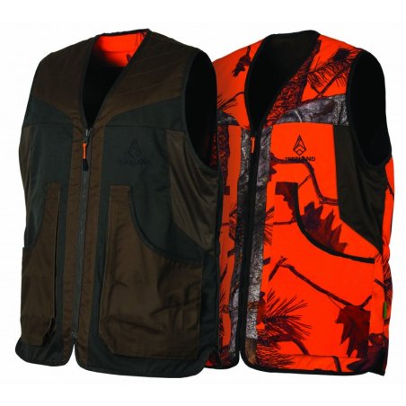 Chaleco reversible Treeland marrón/camo naranja infantil